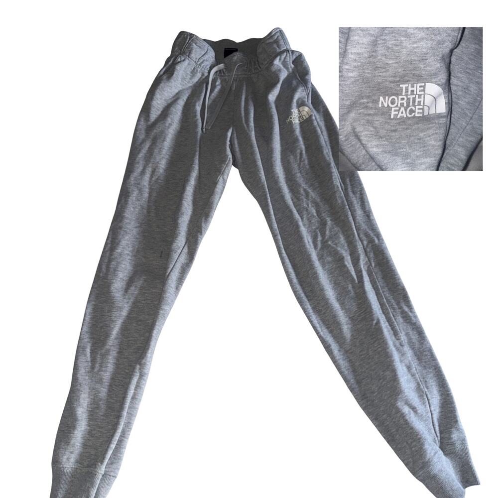 Women's The Northface Sweatpants Joggers Light Grey Cotton Blend Size Small
